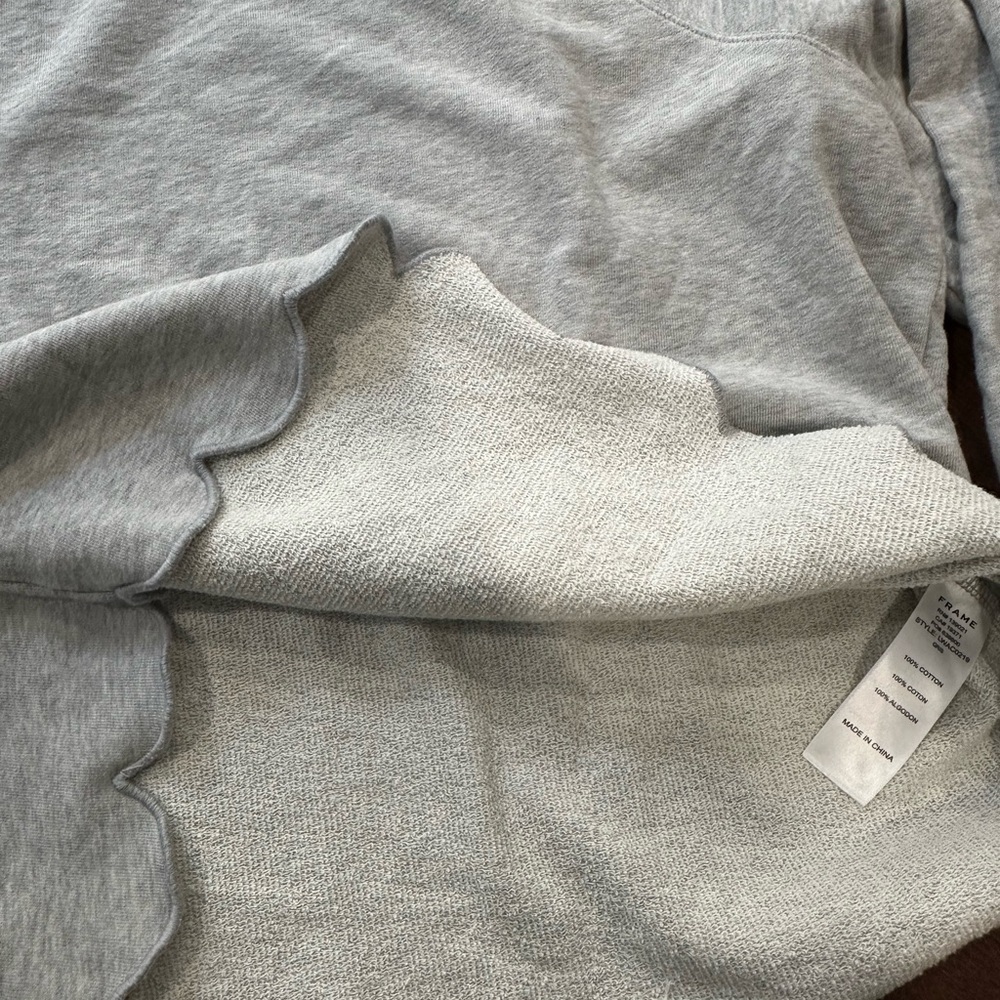 FRAME Scalloped Hem Crew Neck
Sweatshirt Sz SP Bishop Sleeve Cotton
Gray - Picture 10 of 10